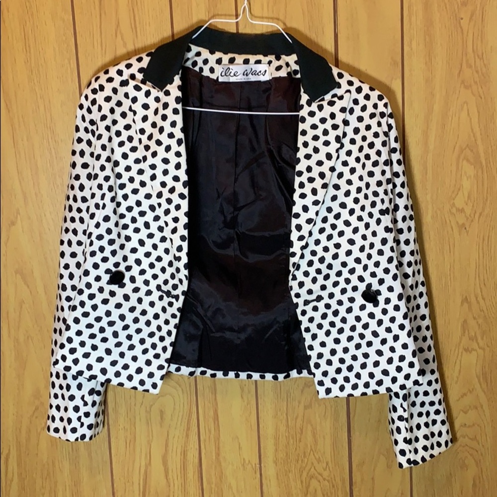 Polka Dot Ilie Wacs Blazer - Size 4 - Vintage